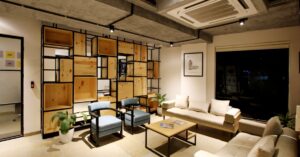Stylish modern living room with luxury furniture and contemporary decor.