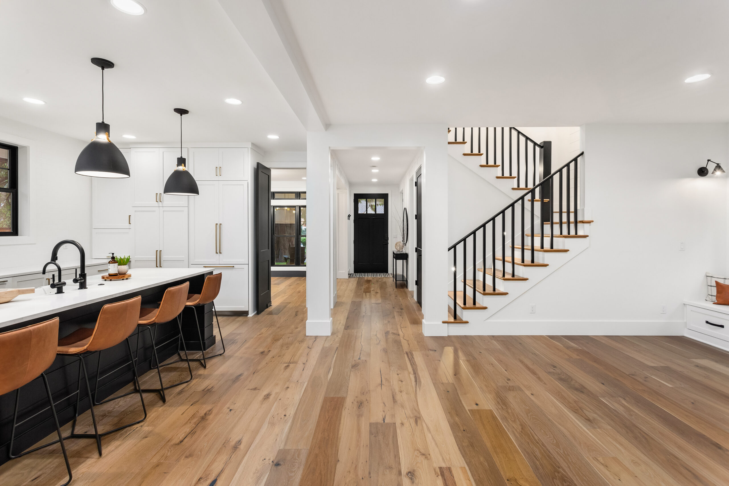 wooden kitchen stairs