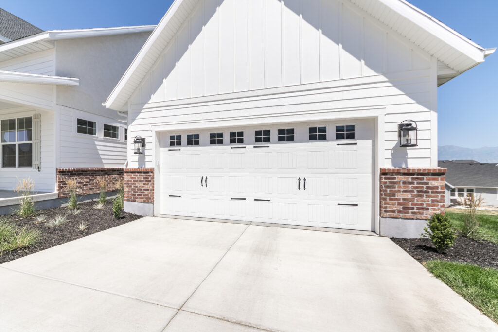white barn style garage door
