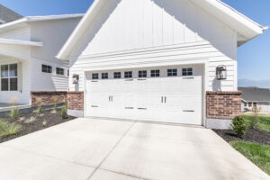 white barn style garage door