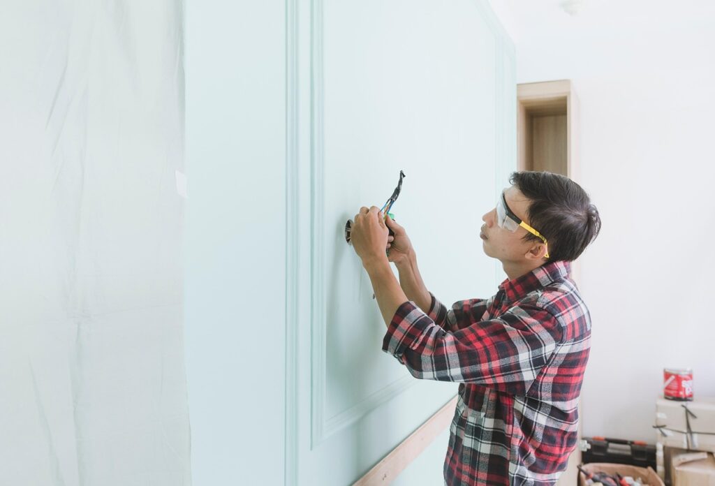 man, worker, working, home, maintenance, safety, repair, photography