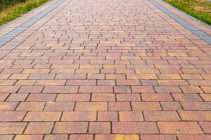 Well-maintained paver patio showing good paver care habits