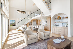 Open-concept home with cohesive design flowing between connected rooms