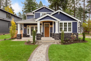Window trim elevates the appearance of a traditional home exterior.