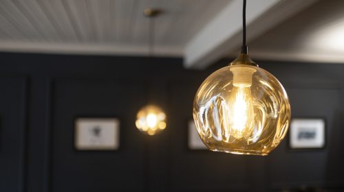 Two identical pendant lights side-by-side